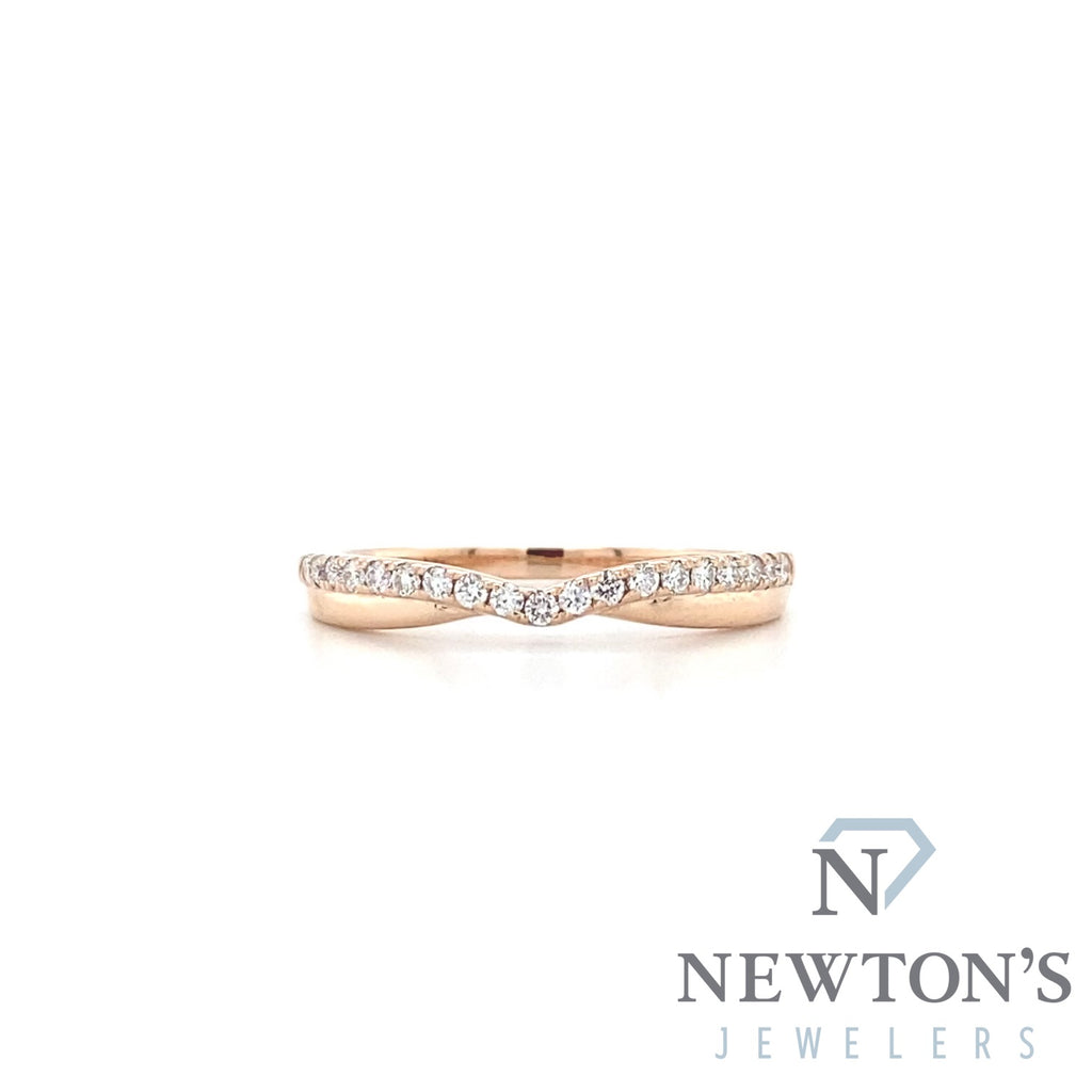 14kt Rose Gold Diamond V-Contour Band (0.19ct)