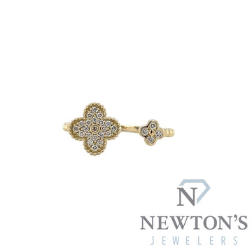 14kt Yellow Gold Open Clover Fashion Ring