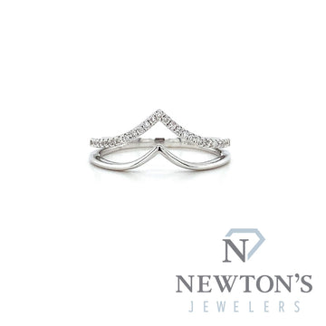 14kt White Gold Contour Diamond Stackable Band