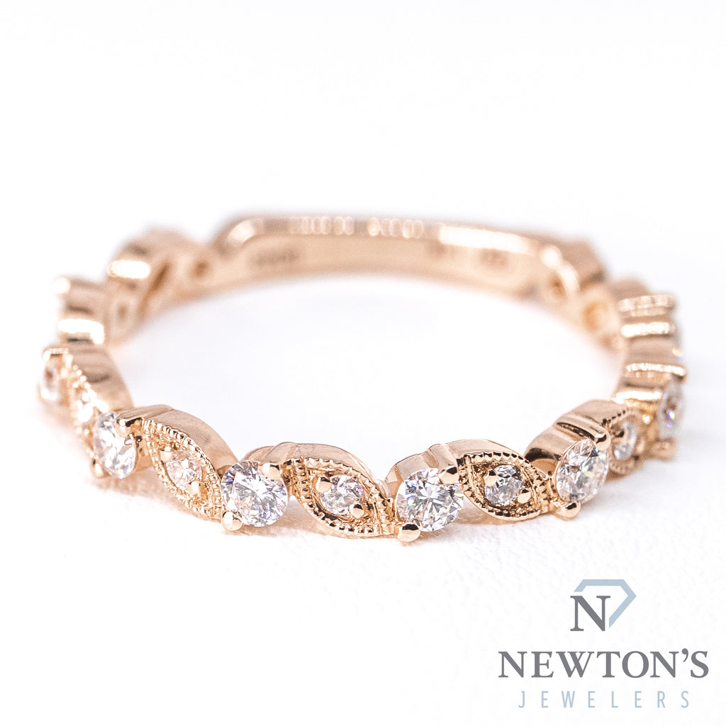 14kt Rose Gold Diamond Vine Stackable Band (0.43ct)