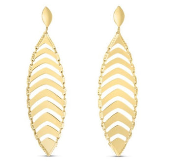 14kt Yellow Gold Leaf Dangle Earrings