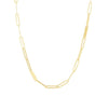 14kt Yellow Gold Paper Clip Bar Fashion Necklace 18 Inch Length