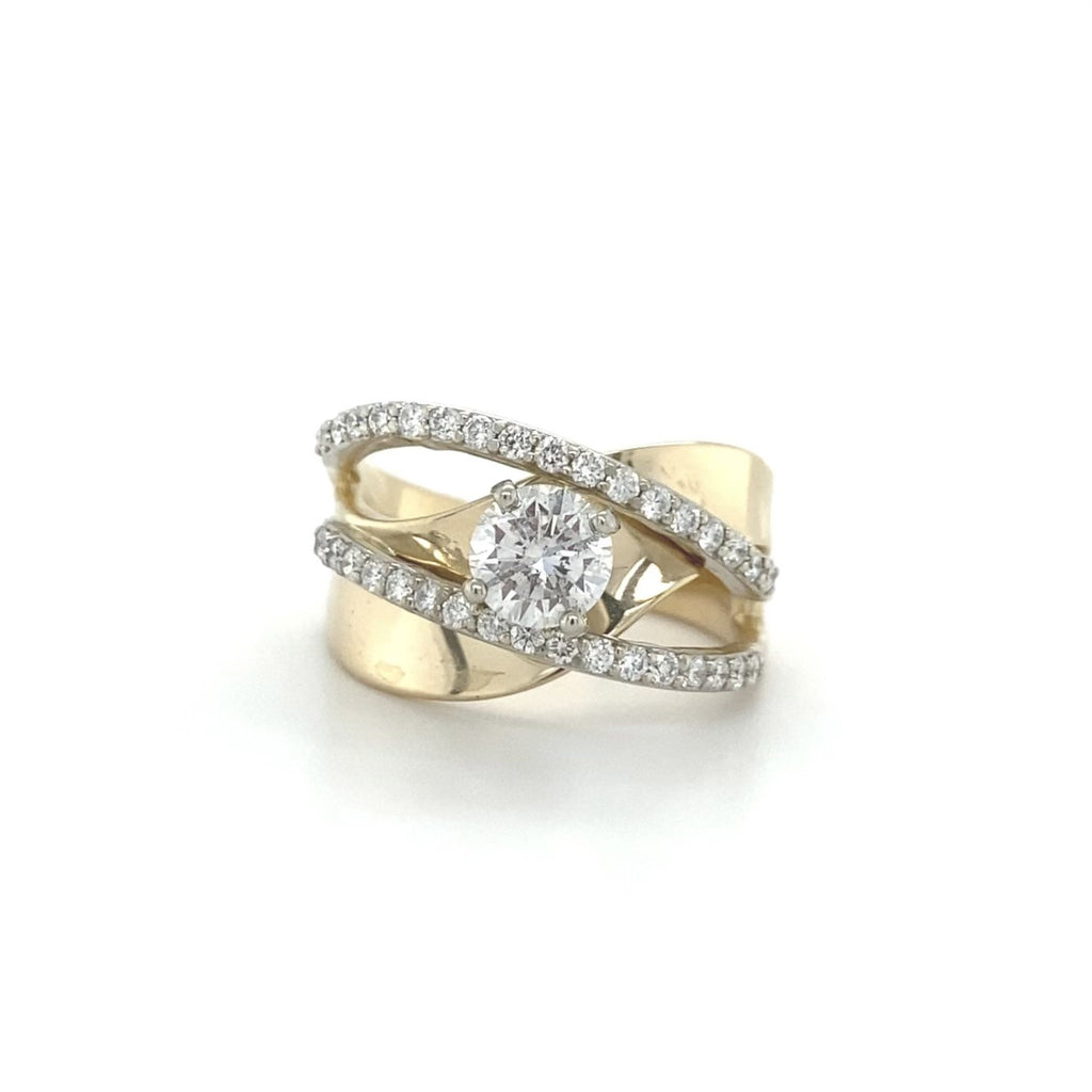 14kt White and Yellow Gold Diamond Fashion Ring