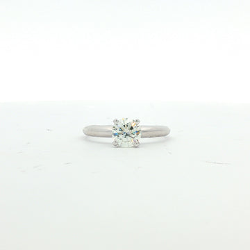 14kt White Gold Round Brilliant Diamond Solitaire Ring