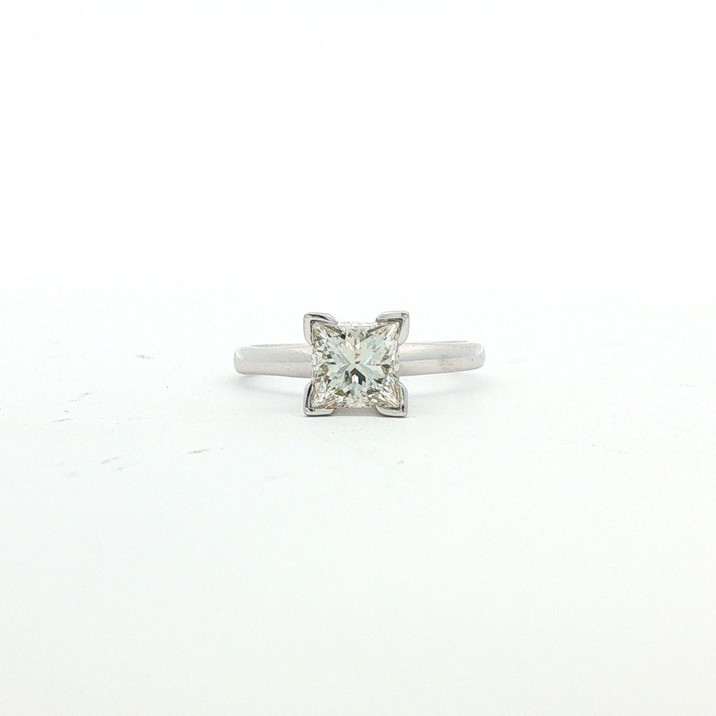 14kt White Gold Princess Cut Diamond Solitaire Ring