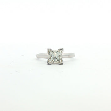 14kt White Gold Princess Cut Diamond Solitaire Ring