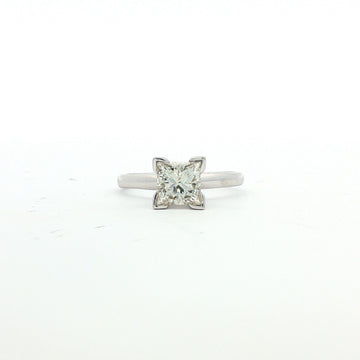 14kt White Gold Princess Cut Diamond Solitaire Ring