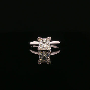 14kt White Gold Princess Cut Diamond Solitaire Ring