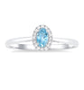 10kt White Gold Aquamarine and Halo Diamond ring