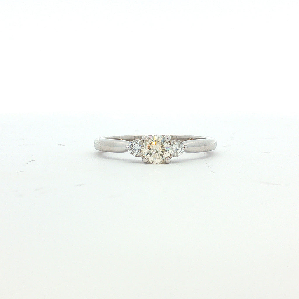 14kt White Gold Three-Stone Diamond Ring