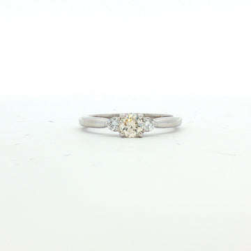 14kt White Gold Three-Stone Diamond Ring