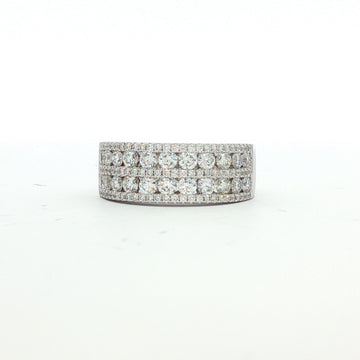 14kt White Gold Multi-Row Diamond Band