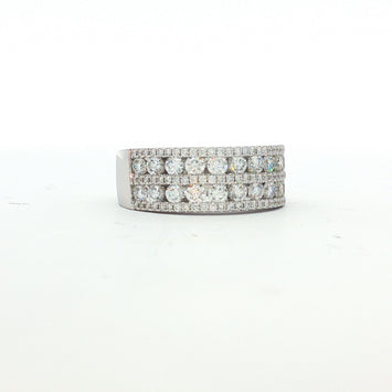 14kt White Gold Multi-Row Diamond Band