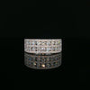 14kt White Gold Multi-Row Diamond Band