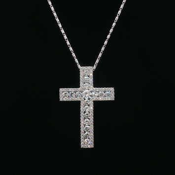 14kt White Gold Diamond Cross Pendant