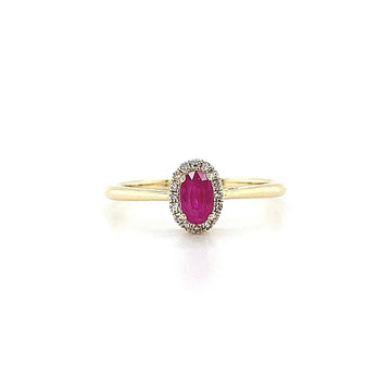 14kt Yellow Gold Ruby and Diamond Ring