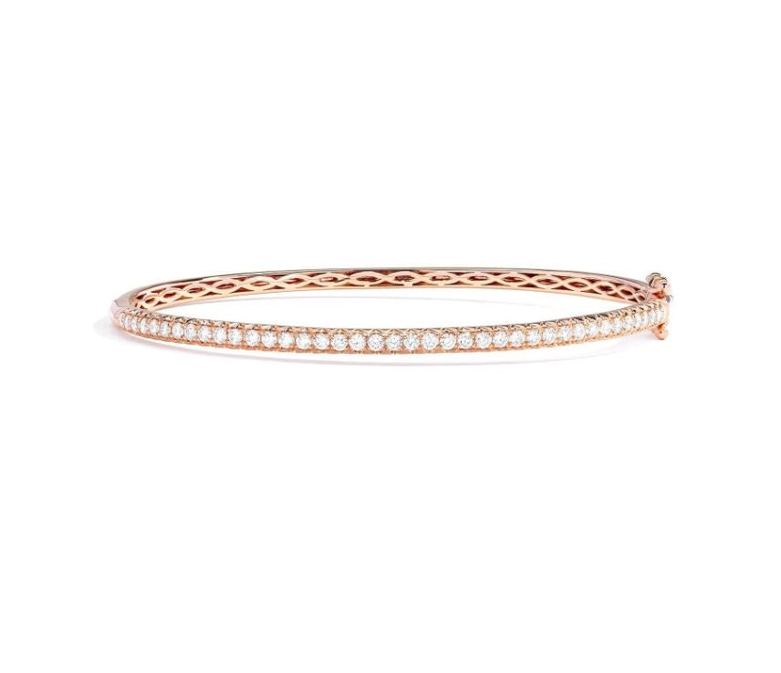 18kt Rose Gold Diamond Bangle Bracelet