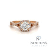 14kt Rose Gold Diamond Halo Engagement Ring (0.62ct Tw)