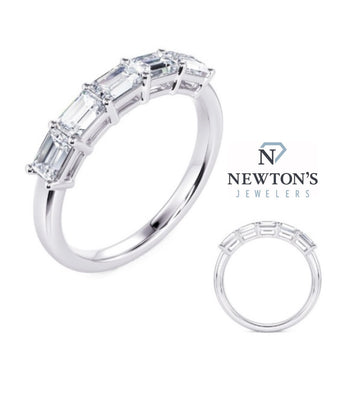 14kt White Gold Emerald Cut Diamond Band