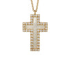 14kt Yellow Gold Diamond & Mother of Pearl Cross Pendant