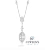 18kt White Gold Baguette and Round Diamond Necklace