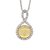 14kt White Gold Ethiopian Opal and Diamond Pendant