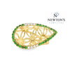 14kt Yellow Gold Green Amethyst, Tsavorite Garnet & Diamond Ring