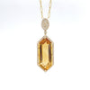 14kt Yellow Gold Citrine & Diamond Pendant Necklace