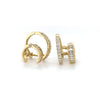 14kt Yellow Gold Double Row Diamond Huggies