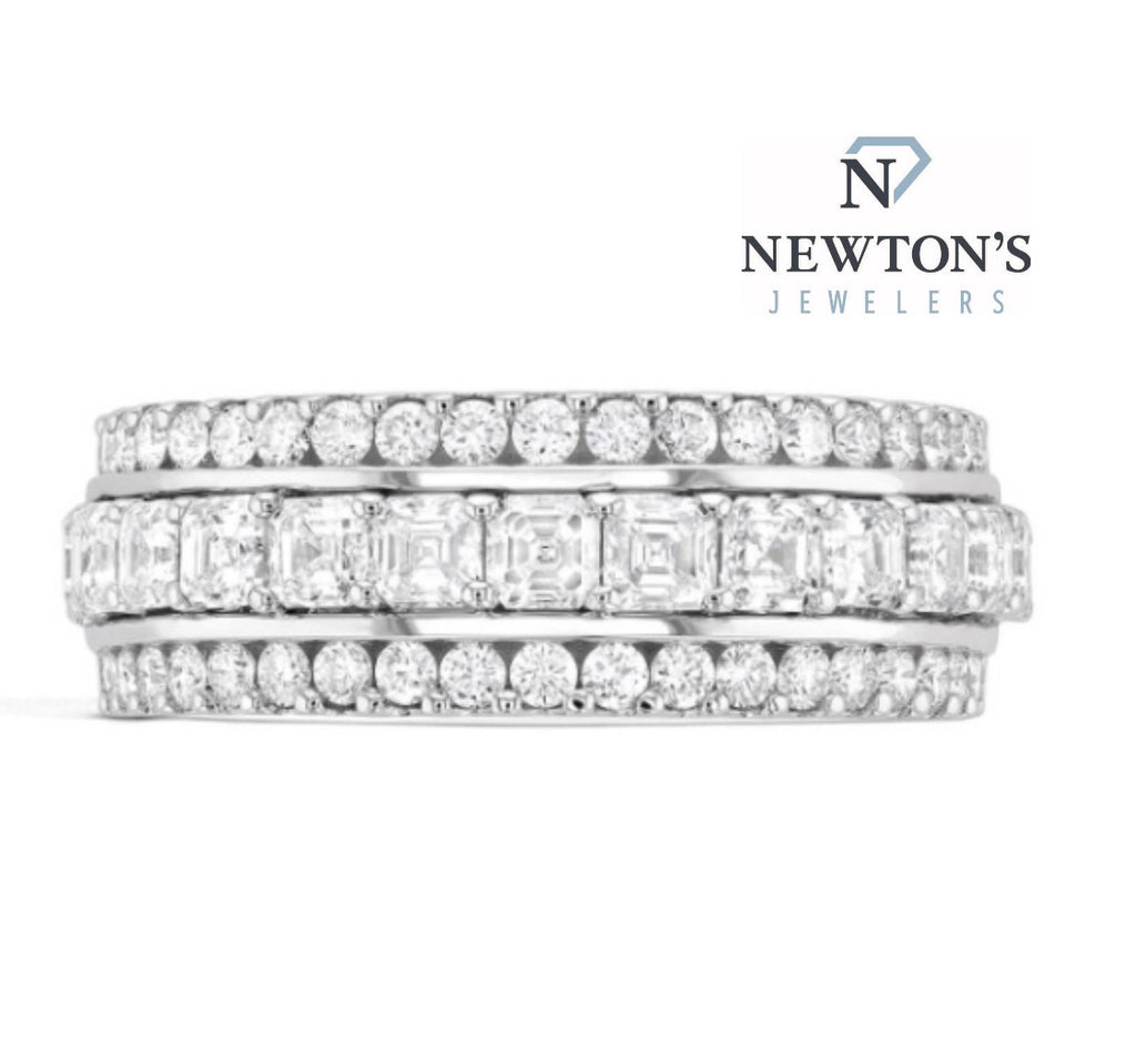 18kt White Gold Multi-Row Diamond Band