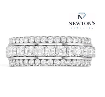 18kt White Gold Multi-Row Diamond Band