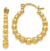 14kt Yellow Gold Beaded Style Hoop Earrings