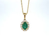 14kt Yellow Gold Emerald and Diamond Pendant