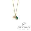 14kt Yellow Emerald & Diamond Pendant with Chain