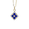 14kt Yellow and White Gold Diamond and Blue Enamel Pendant
