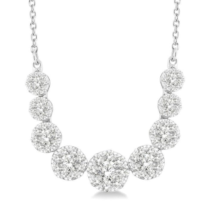 14kt White Gold 1 Ctw Lovebright Diamond Necklace