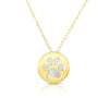 14kt Yellow Gold Mother of Pearl Dog Paw Pendant