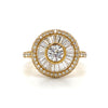 18kt Yellow Gold Diamond Art Deco Fashion Ring