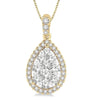 14kt Yellow Gold Pear Shape Halo Lovebright Essential Diamond Pendant