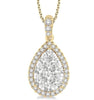 14kt Yellow Gold Pear Shape Halo Lovebright Essential Diamond Pendant 2 Ctw Pear Shape Diamond Lovebright Pendant