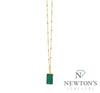 14kt Yellow Gold & Malachite Pendant With Chain