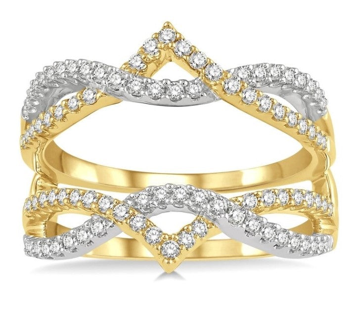 14kt 1/2ct Two Tone Entwined Diamond Insert Ring