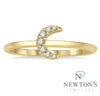 10kt Yellow Gold Diamond Moon Fashion Ring