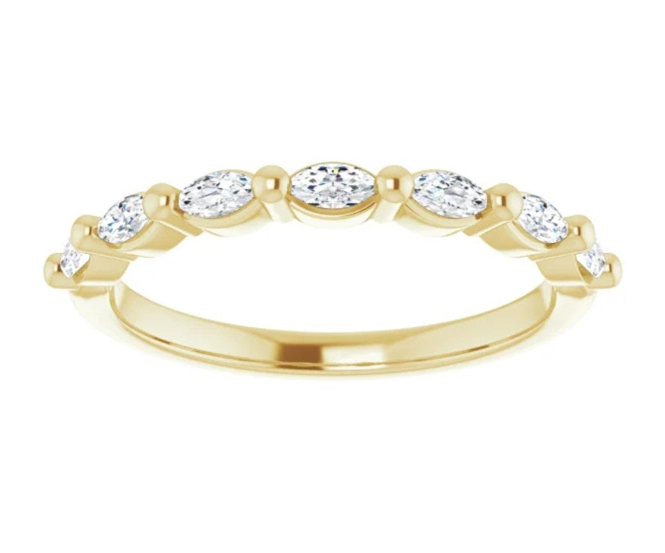 14kt Yellow Gold Marquise Diamond Stackable