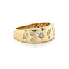 14kt Yellow Gold Mix Diamond Cigar Band Fashion Ring