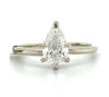 14kt White Gold Pear Shape Diamond Engagement Ring 1.02ct