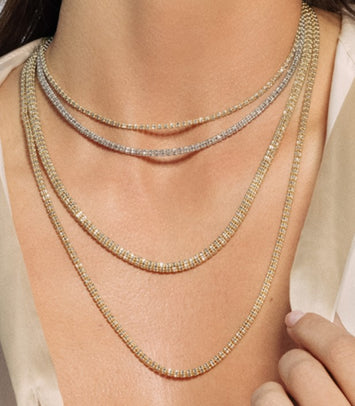 14kt Two-Tone Ice Chain 18