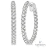 14kt White Gold 2ct tw Inside-Out Round Cut Diamond Hoop Earrings