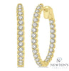 14kt Yellow Gold Inside-Out Round Cut Diamond Hoop Earrings (2.00ct)