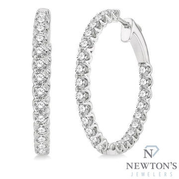 14kt White Gold Diamond Hoops Inside Out (3.00ct)